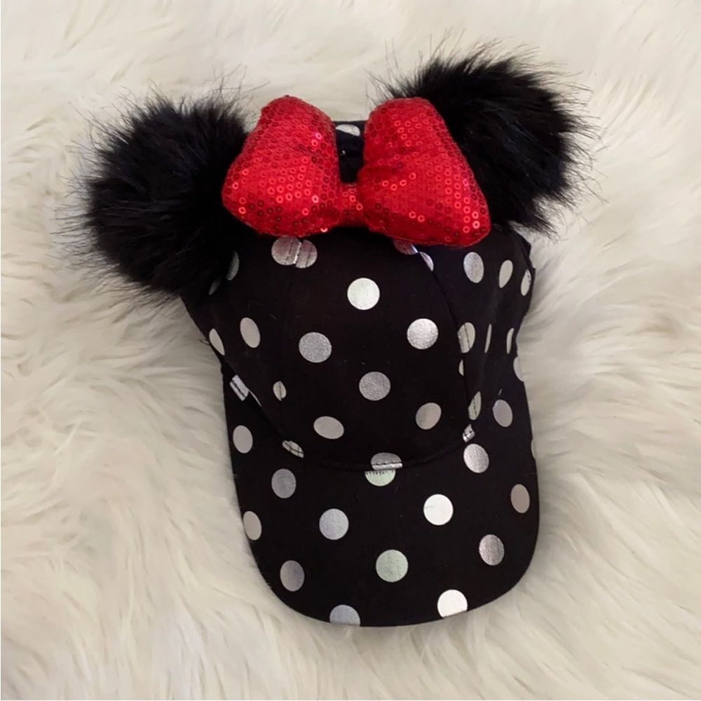Disney Parks polka dots Minnie Mouse furry ear hat